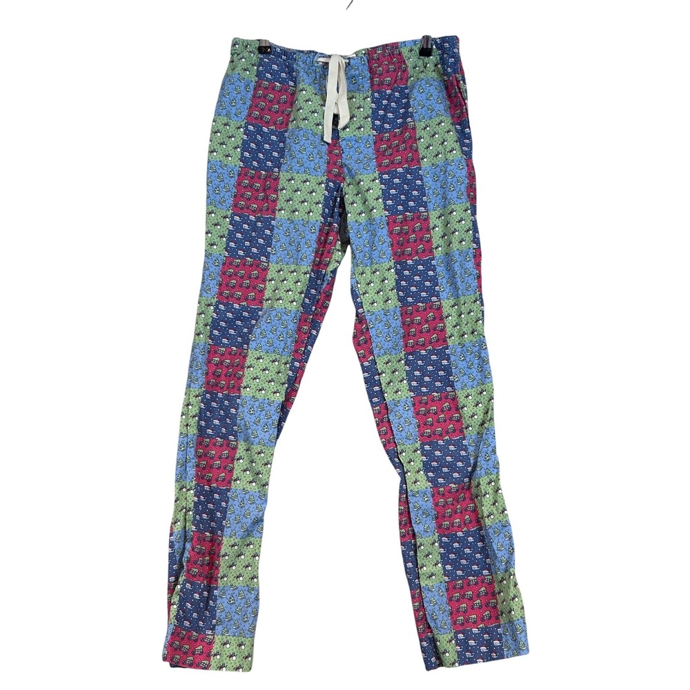 Vineyard Vines Adult Small Holiday Patchwork Pajama Pant Christmas Snowman Whale